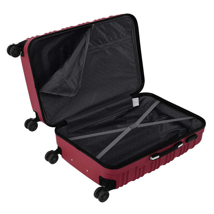 Hartschalen Kofferset Rom 3-teilig ABS-Kunststoff Koffer Set Rot 360° Rollen - 4262437184982