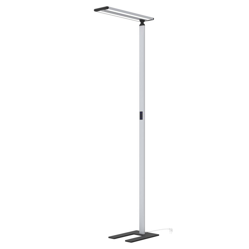 Prios Stehleuchte Büro Stehlampe LED silber Aluminium Kunststoff Schalter Dimmer - 4251911740769