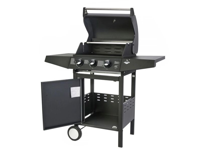 El Fuego Gasgrill San Angelo 3 Brenner Grillfläche 51,5x37,5cm schwarz 8,4kW - 4250373205816