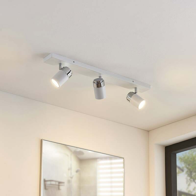 Lindby Deckenleuchte Strahler Kardo LED Lampe dimmbar IP44 chrom weiß 3-flammig - 4251096544367