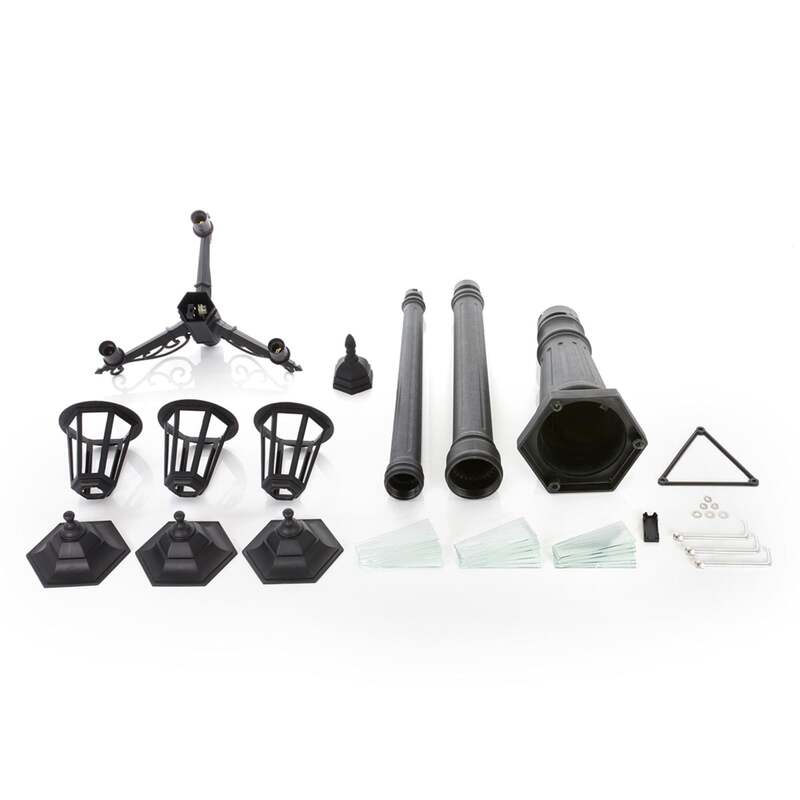 Lindby Außenleuchte Gartenleuchte Kandelaber Nane LED nostalgisch schwarz 217cm - 4251096561371