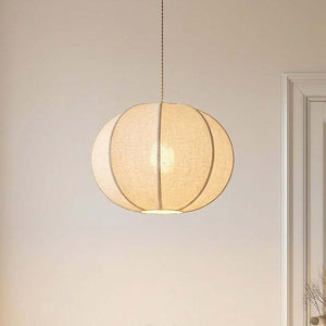 B-Ware Lindby Hängeleuchte Pendelleuchte Elfie Textil Leinen beige E27 47 cm