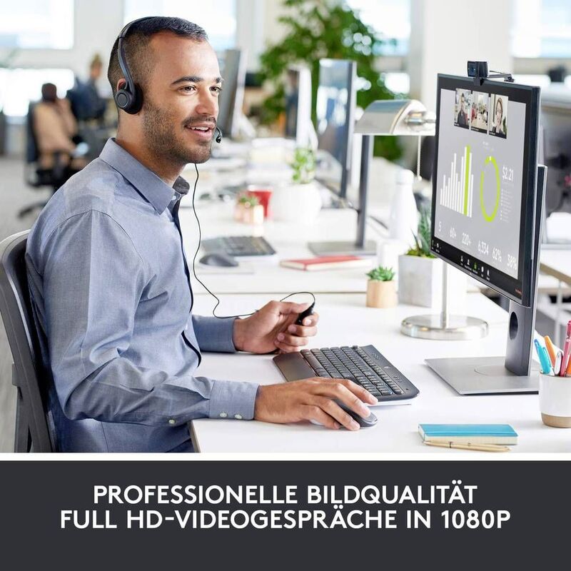 Logitech HD Pro Webcam C920 Full HD-Webcam 1920 x 1080 Pixel Klemm-Halterung - 5099206061309