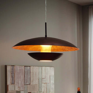 B-Ware Eglo Hängeleuchte Nuvano LED Pendelleuchte dimmbar braun gold Ø48cm 110cm