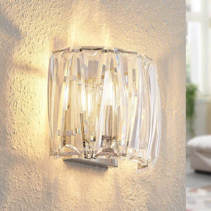 B-Ware Lindby Wandleuchte Wandlampe Sofia LED Leuchte dimmbar chrom transparent 23cm