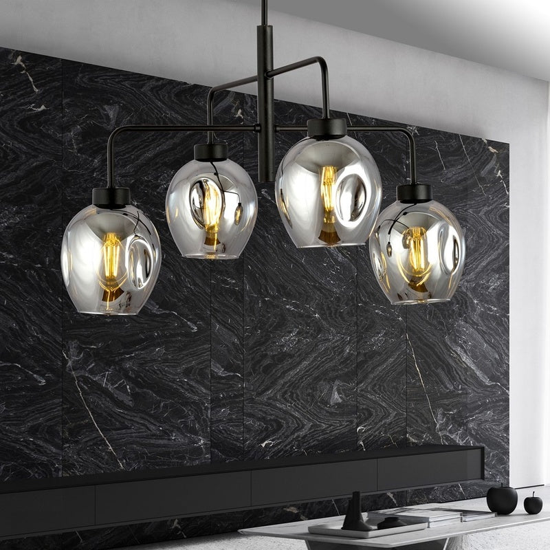 emibig Hängeleuchte Lukka LED Pendelleuchte Lampe 4-flammig schwarz graphit - 5901738923072
