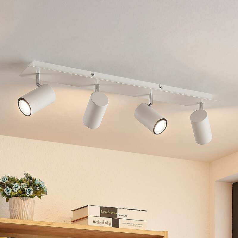 Lindby Deckenstrahler Joffrey LED Strahler 4-flg dimmbar weiß 70cm Aluminium - 4251911728521