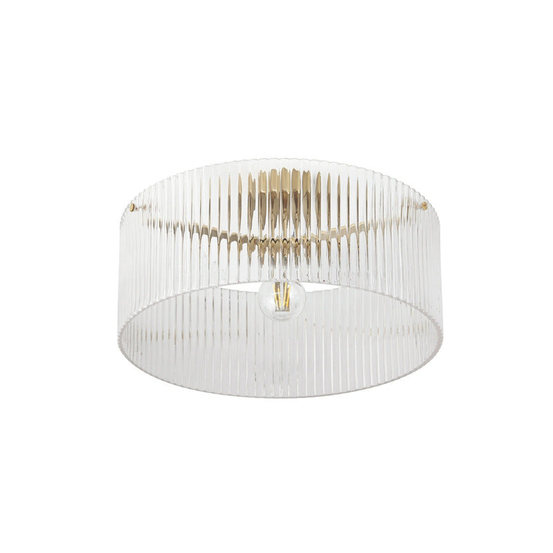 Lucande Deckenleuchte Lampe Meritt Glas messing transparent E27 LED Ø 40 cm - 4255830906060