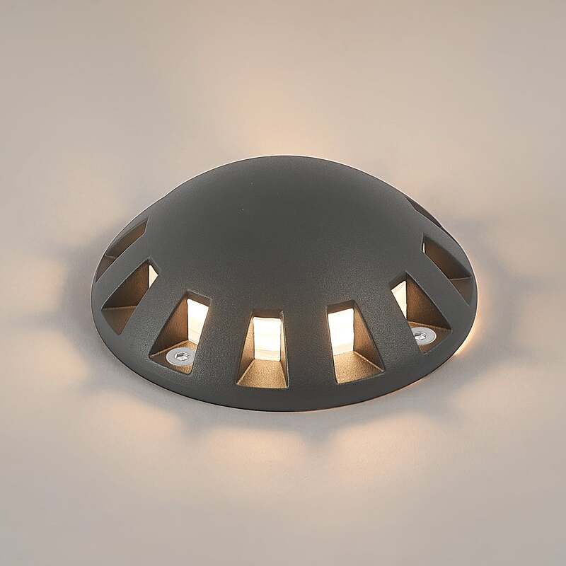 Lindby LED-Bodenstrahler Emiro Gartenleuchte Außenleuchte dunkelgrau IP67 15cm - 4251911706000