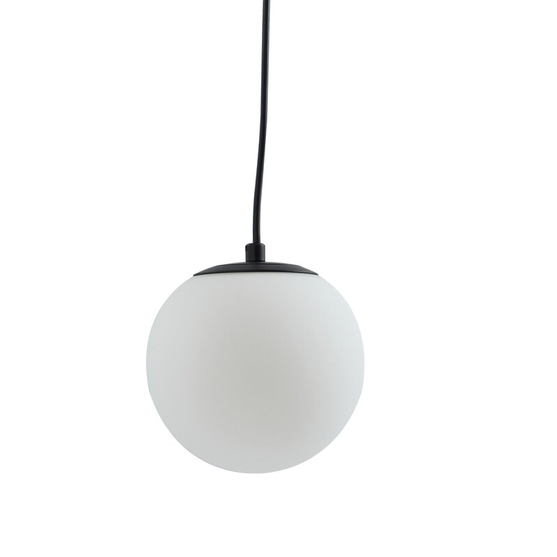 Lucande Hängelampe Bidolo schwarz Glas Ø 15 cm IP44 Deckenlampe Lampe Leuchte - 4251911776386