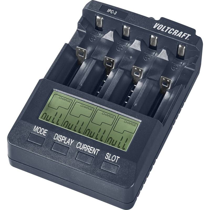 Voltcraft Rundzellen-Ladegerät IPC-3 LiIon NiCd NiMH 4-fach Ladegerät 1000mA - 4016139046709