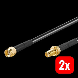 2x B-Ware Goobay Antennenkabel Verlängerungskabel Koaxialkabel WLAN Kabel Schwarz 10 m