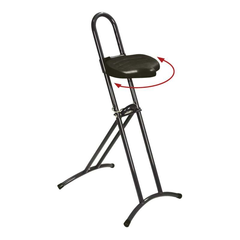 STIER Stehhilfe klappbar ergonomisch PU-Sitz 600-850mm schwarz drehbar stabil - 4251709617891
