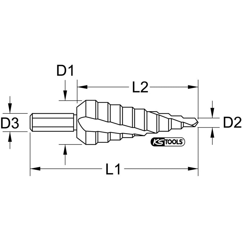 HSS-TiN Stufenbohrer,0 6-20mm, 8 Stufen 330.2351 - 4042146346334
