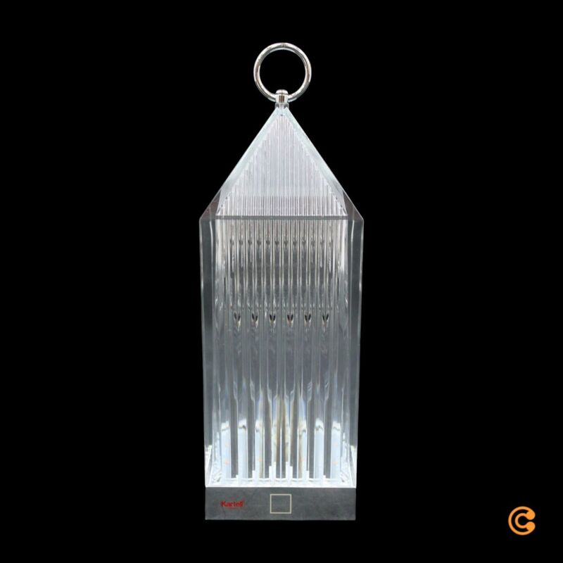 Kartell Tischlampe Lantern LED Leuchte dimmbar recycelt transparent IP54 31cm - 8058967362268