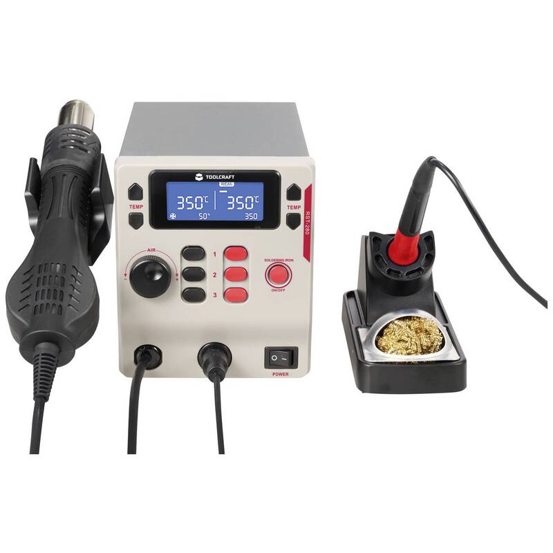 Toolcraft Lötstation Set Lötgerät Lötstation digital RST-280 Lötspitze enthalten - 4064161227696