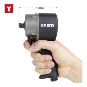 B-Ware STIER Druckluft-Schlagschrauber 1/2" Jumbo Hammer 1275 Nm 8000 U/min schwarz