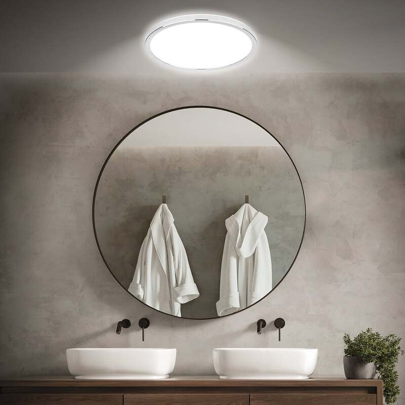 Briloner Deckenlampe LED Pulap chromfarben/weiß Lampe Leuchte Ø42cm IP54 - 4002707483854
