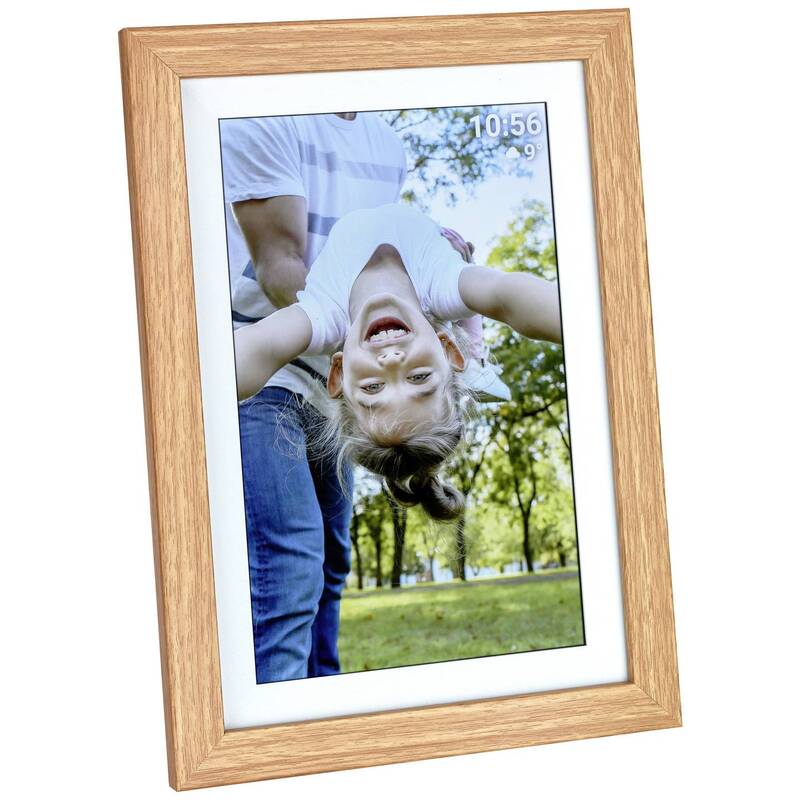 TFA FRAMEO Digitaler WiFi-Bilderrahmen 10.1 Zoll 1280x800 32GB Braun Weiß - 4009816041395
