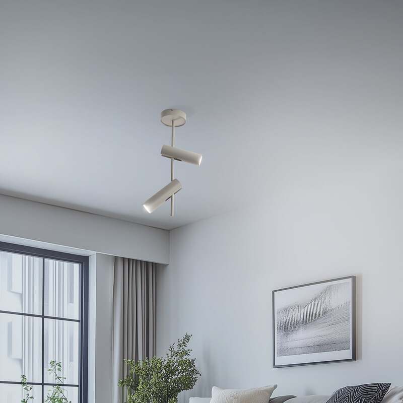 Deckenspot Leda Deckenleuchte Spot taupe Stahl 2-flammig 55 cm GU10 LED Lampe - 5902846810568