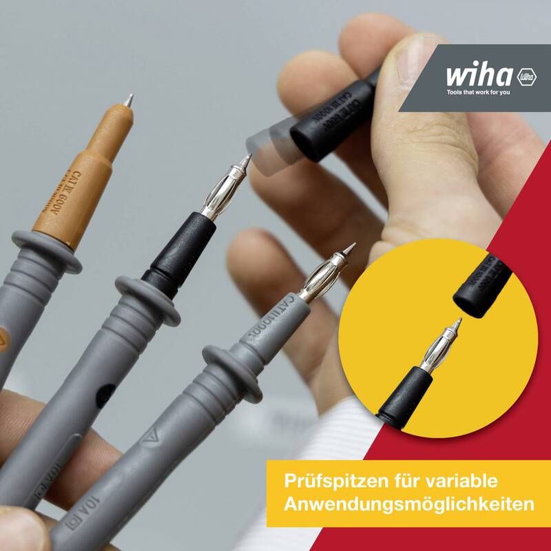 Wiha Drehfeldtester CAT III 1000V CAT IV 600V Drehfeldmessgerät IP40 93x31x75mm - 4010995452216