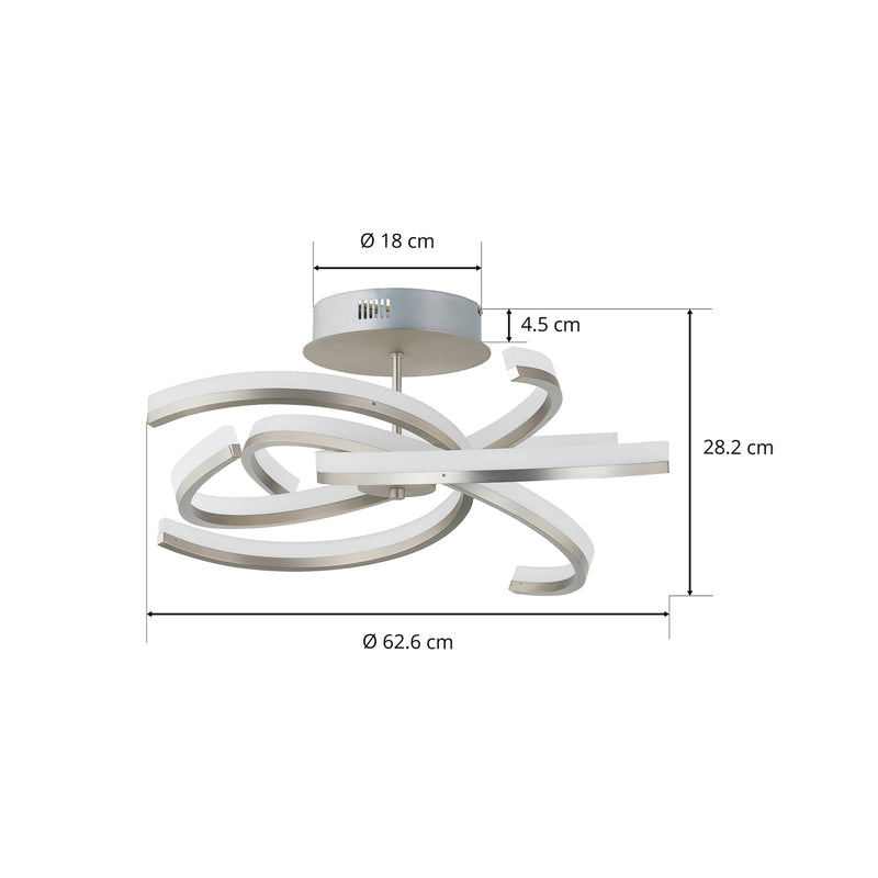 Lindby Divalis LED-Deckenlampe Deckenleuchte stepdim nickel SIEHE TEXT/FOTO - 4251911760033