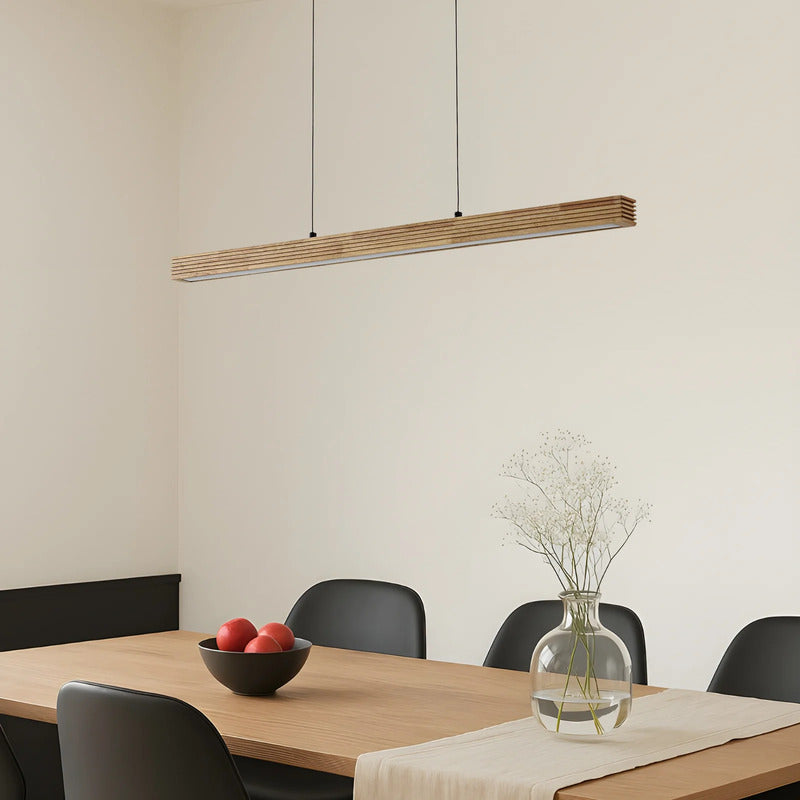 Lucande Hängeleuchte Emara LED Pendelleuchte dimmbar Eiche hellbraun schwarz - 0000010040464