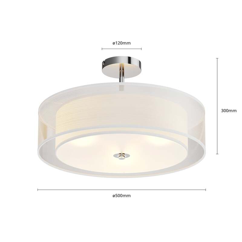 Lindby Deckenleuchte Pikka LED Lampe Leuchte dimmbar weiß Ø50cm 3-flammig - 6291106558555