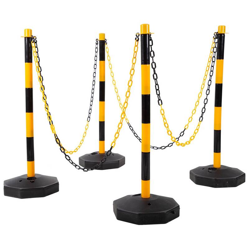 KS Tools Absperrpfosten-Satz mit Kette Absperrkette Pfosten Absperrung 13-teilig - 4042146871980