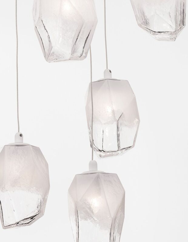 Nova Luce Pendelleuchte Hängeleuchte ICE G9 Weiß Lampe Deckenleuchte 5-fach - 5212017425126