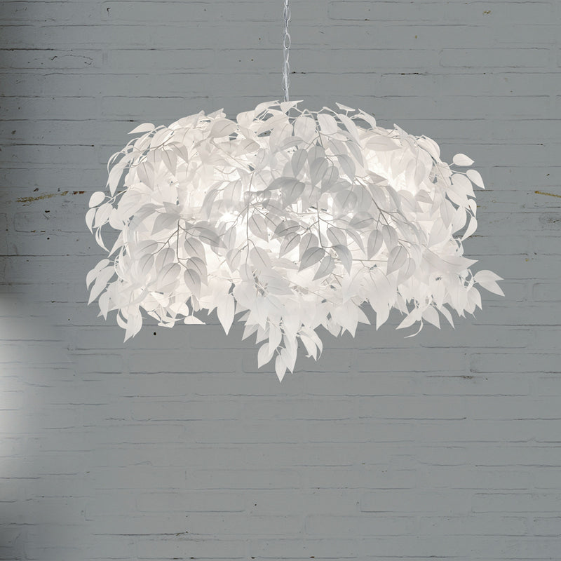 Reality Pendellampe Hängelampe Leavy LED dimmbar chrom weiß Ø70cm 4-flammig - 4017807299564
