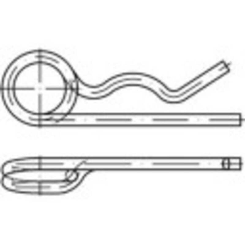 TOOLCRAFT Splint Federstecker Edelstahl A4 Sicherungsstift DIN 11024 10 Stück - 4053199463039