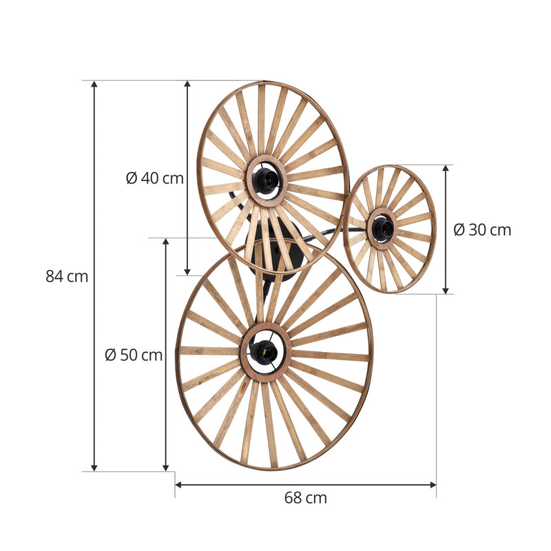 Lindby Wandleuchte Evandor LED Wandlampe 3-flammig dimmbar naturfarben Bambus - 4251911777697