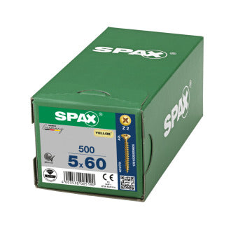 SPAX Universalschrauben Holzschrauben Schrauben 5x60 YELLOX gelb 500 Stück - 4003530005190
