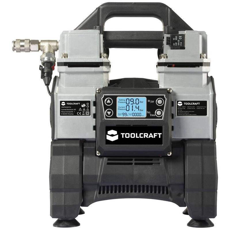 TOOLCRAFT DRUCKLUFT-KOMPRESSOR DC18V 500W 65l/min 9bar 2 Zylinder mobil kompakt - 4064161305509