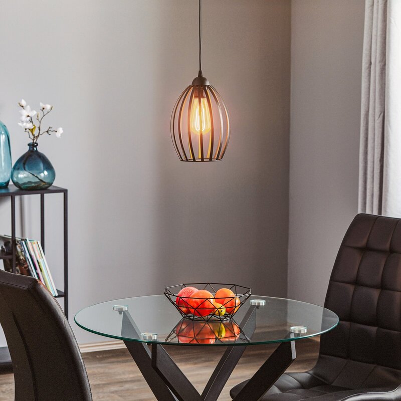 HELAM Dali Hängeleuchte Pendelleuchte Lampe einflammig Schwarz Eisen E27 Leuchte - 5902349225579