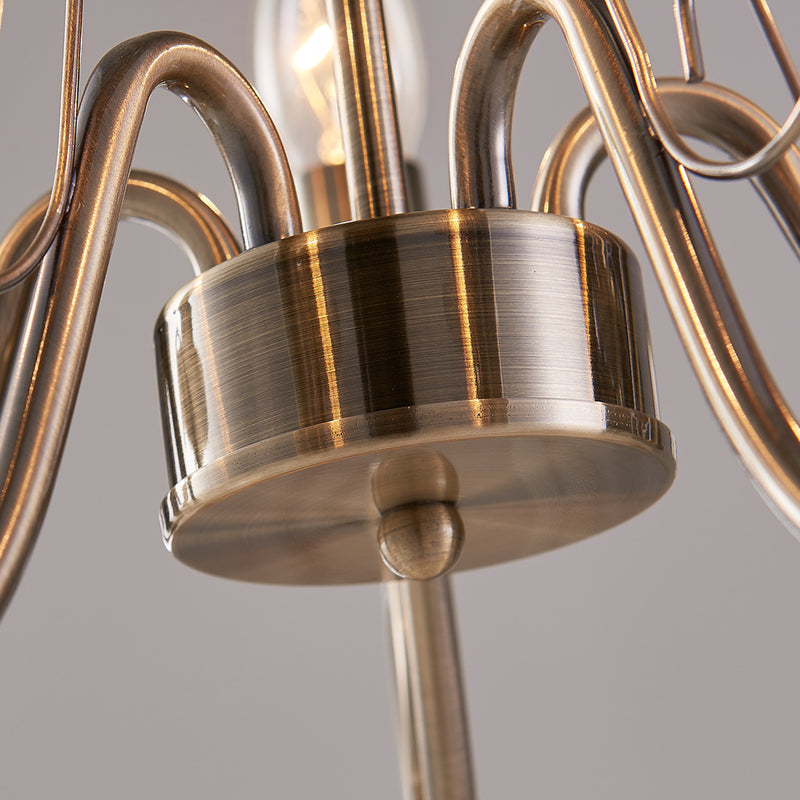 Lindby Kronleuchter Hängeleuchte Marnia LED 5-flammig dimmbar altmessing Ø40cm - 4251096524130