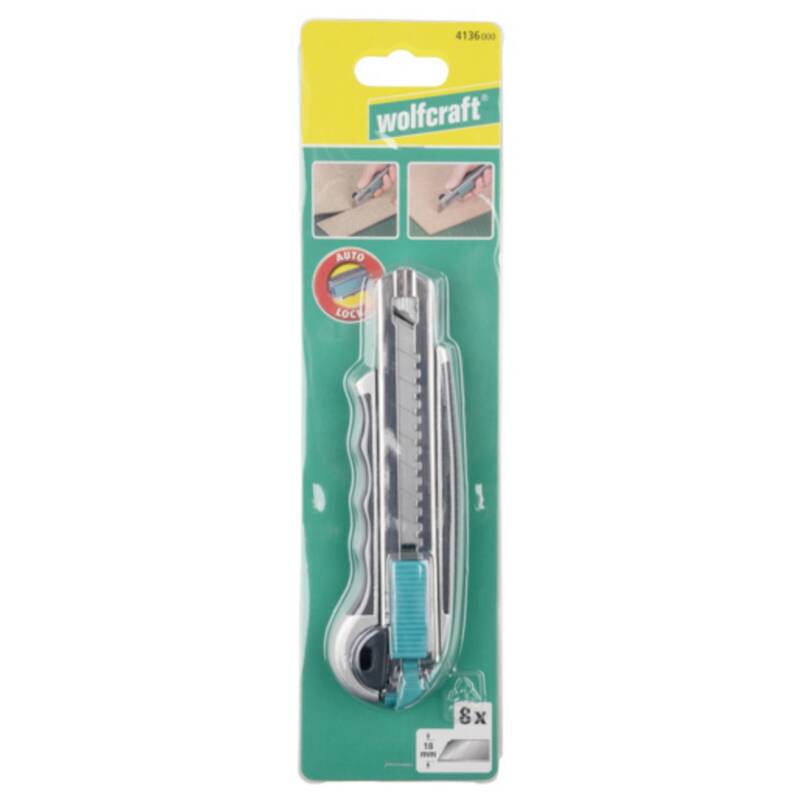 Wolfcraft Cuttermesser Profi-Abbrechklingen-Messer 18mm Softgrip 8 Klingen 1 St. - 4006885413603