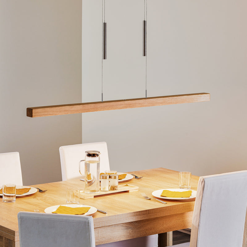 HerzBlut Leonora Hängelampe Down 121cm Eiche natur Deckenlampe Deckenleuchte - 4021273026180