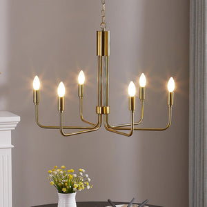 B-Ware Lindby Kronleuchter Pendelleuchte Elanova messing 6-flammig Ø 70 cm E14 Eisen