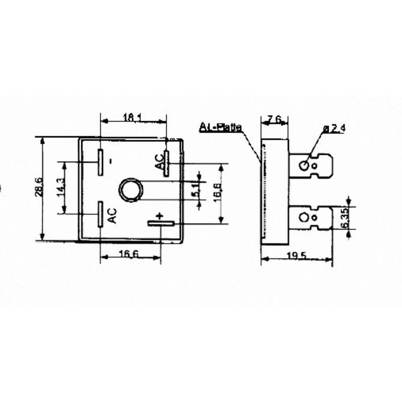 Diotec Brückengleichrichter KBPC10/15/2506FP 600V 25A Einphasig Heizgerät 1.2V - 2050000143939