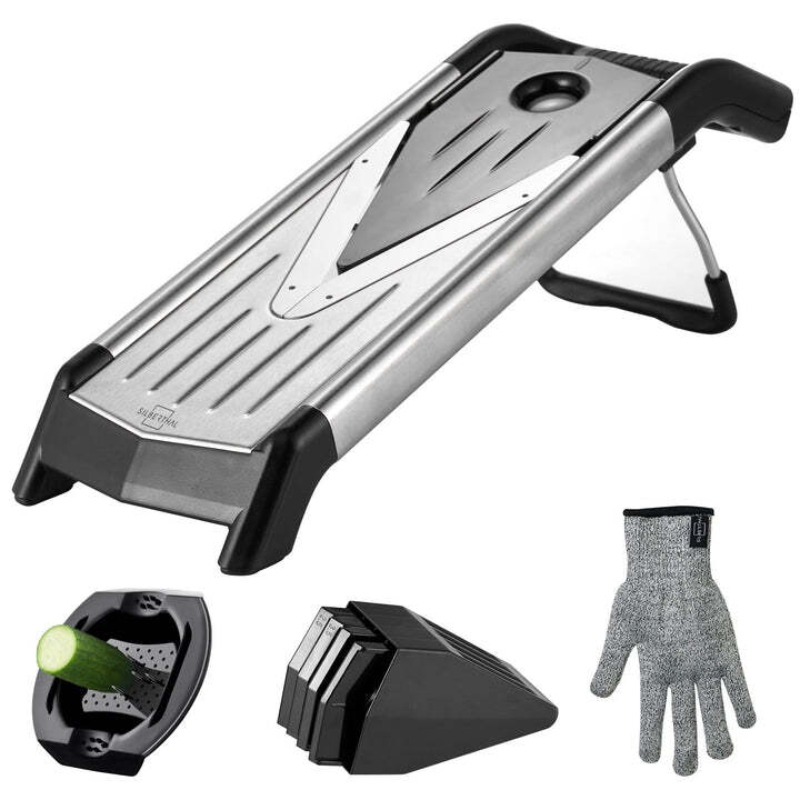 SILBERTHAL Gemüsehobel V-Hobel Mandoline Edelstahl BPA-frei Küchenhelfer - 4260470464634