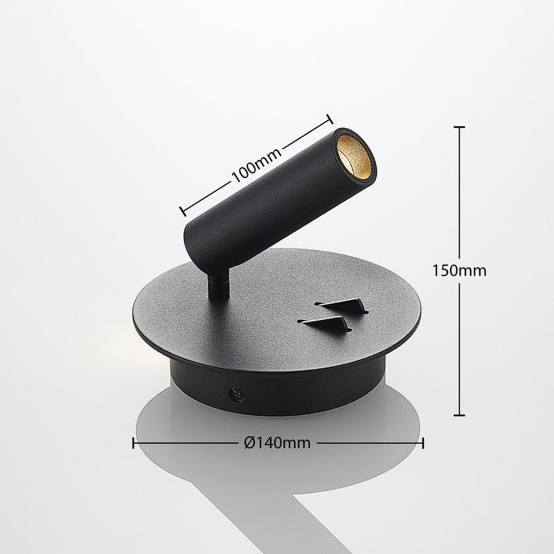 Lucande Wandleuchte Magya LED Wandlampe Strahler dimmbar schwarz Ø14cm 600Lumen - 4251096570212