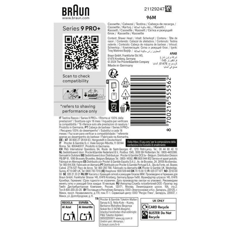 Braun Scherkopf Edelstahl Kombipack 96M Rasierer Zubehör 1 St. schwarz 3 Klingen - 8700216555562