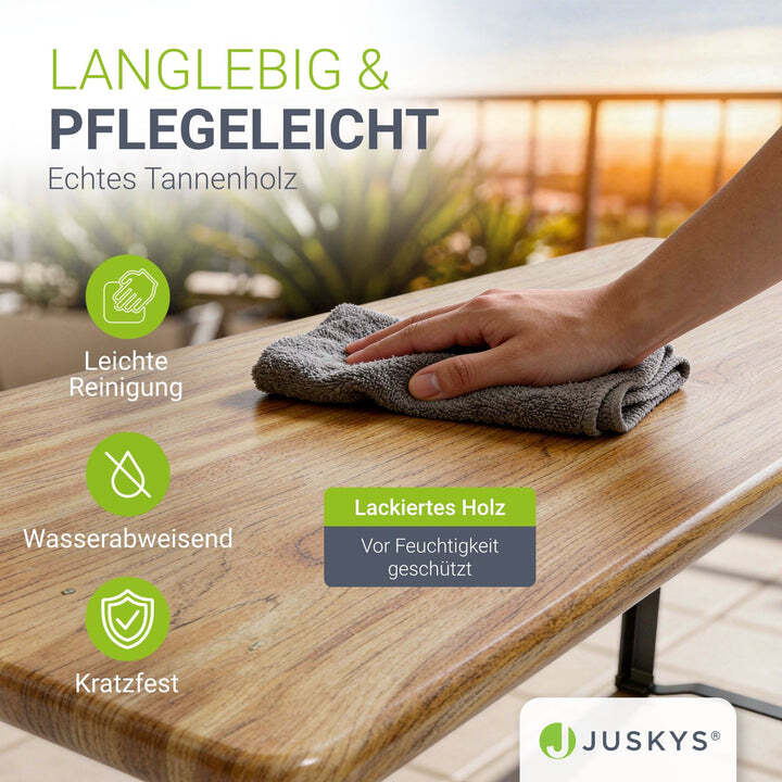 Bierzeltgarnitur Bichl klappbar 3-teilig Tisch und Bänke aus Tannenholz 170 cm - 4260565523253