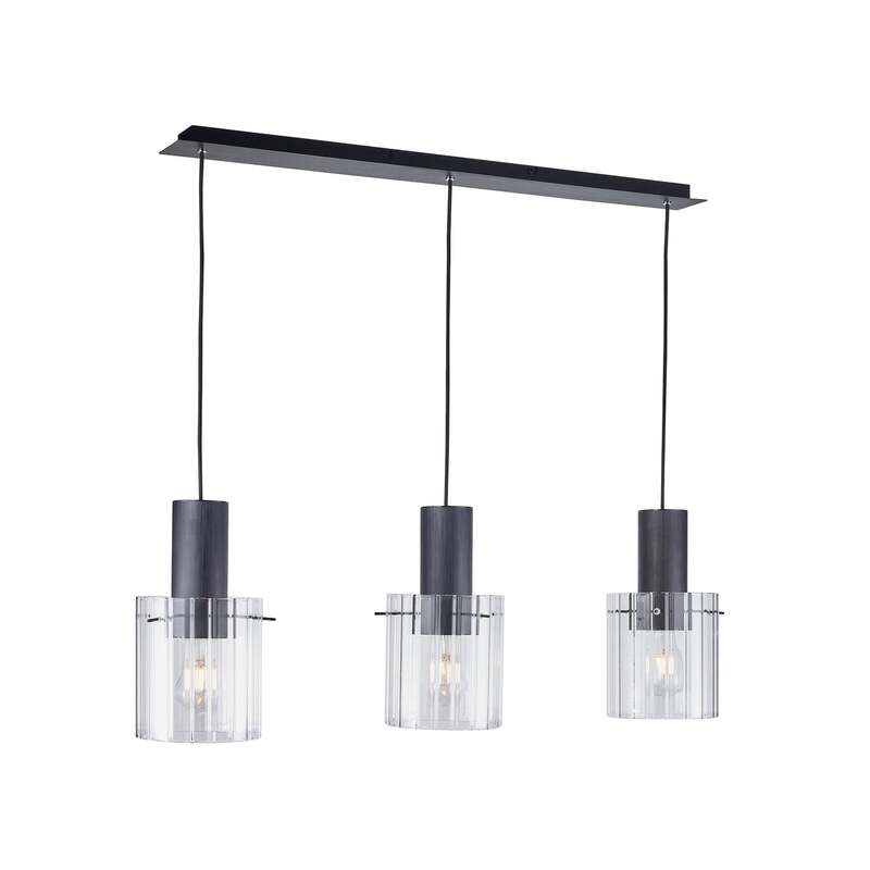 Lucande Hängeleuchte Pendelleuchte Eirian Glas 3-flammig schwarz 90 cm Lampe119 - 4251911775778