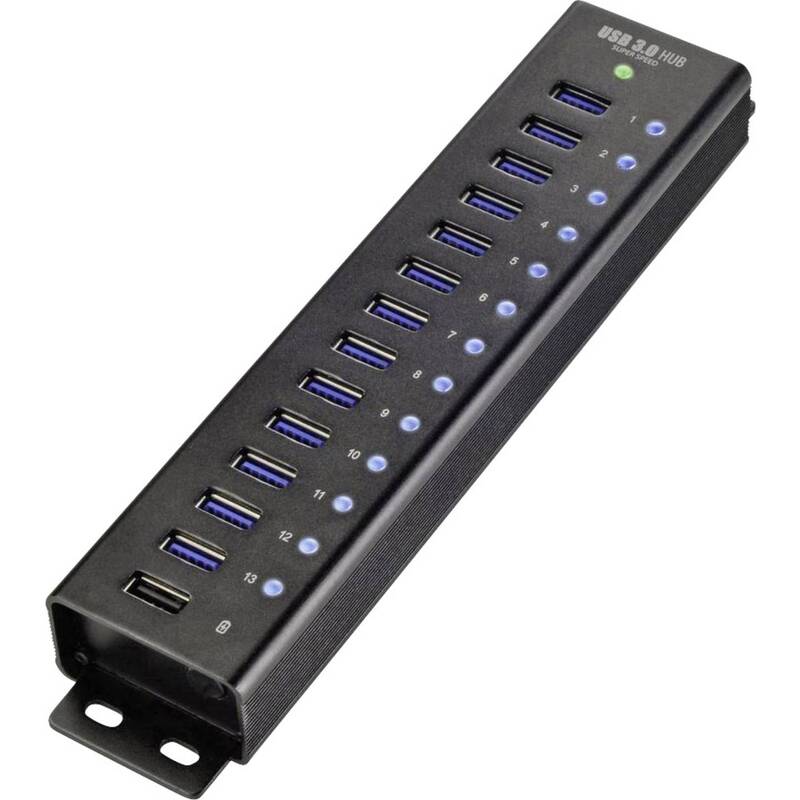 Renkforce 13 Port USB 3.0Hub Leiste Aluminiumgehäuse Wandmontage SIEHE TEXT/F167 - 4016138951349