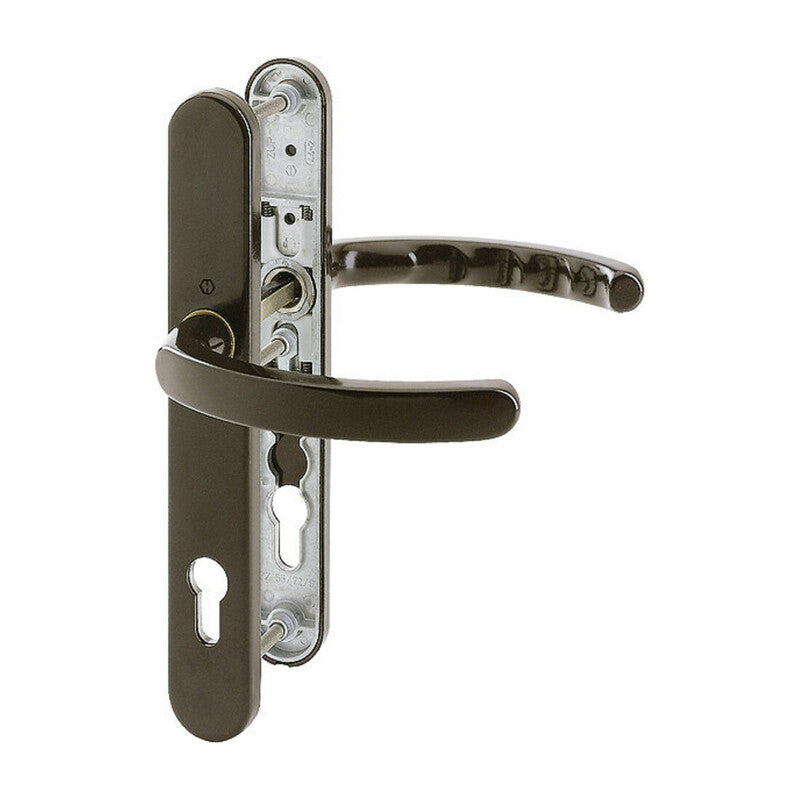 Hoppe Profiltür-Drückergarnitur Luxembourg oval dunkelbraun 8/92 PZ 72-77 mm - 4012789564525