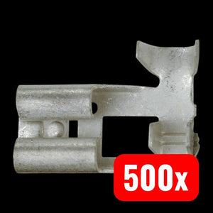 500x B-Ware Klauke Flachsteckhülse Steckbreite 6.3mm Steckdicke 0.8mm unisoliert 90° 1 St.