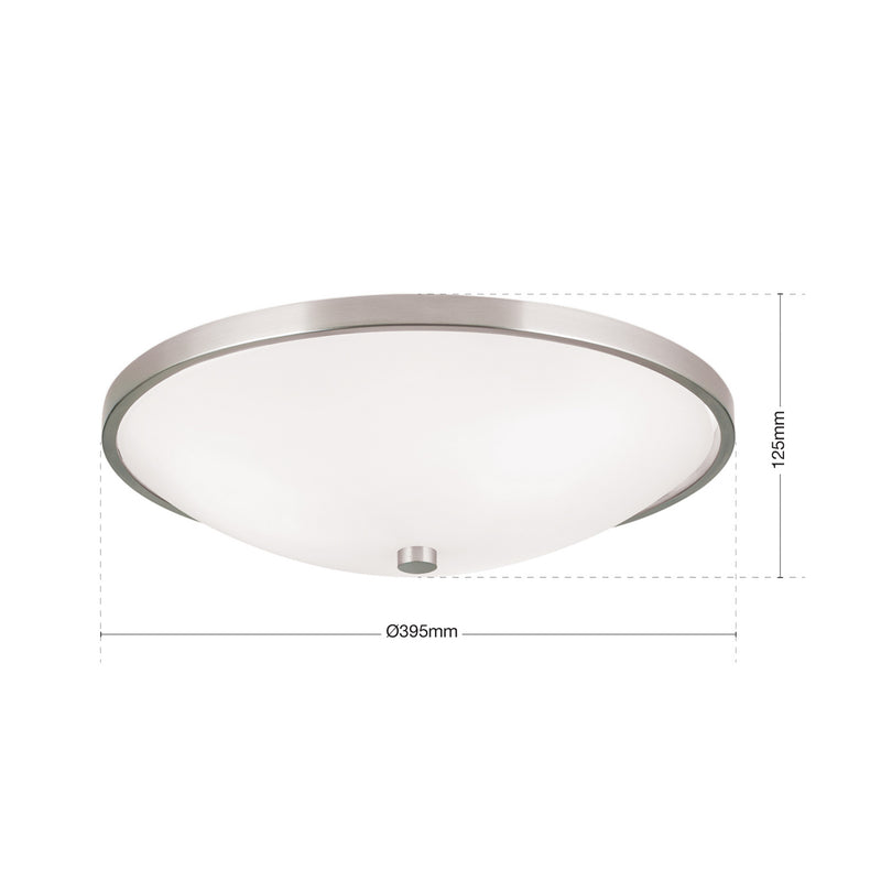 Orion Deckenleuchte Samira LED Lampe dimmbar nickel matt 39,5cm Ø 3-flammig 60W - 9003090229482